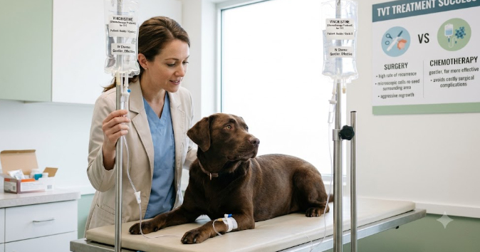 Anjing menjalani kemoterapi vincristine membantah mitos TVT soal efek samping berat
