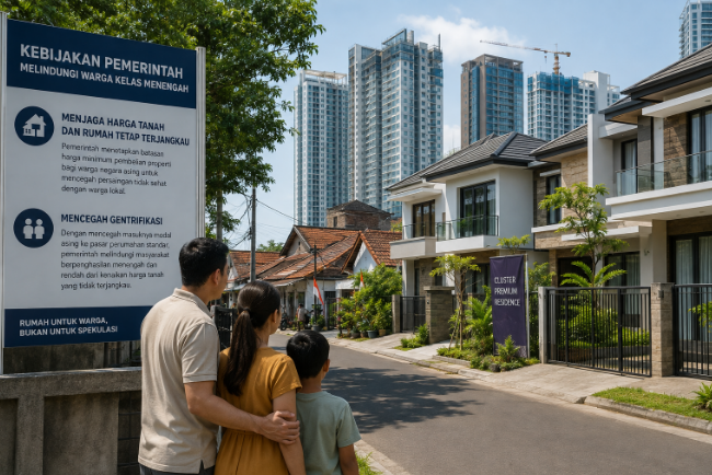Keluarga Indonesia di depan papan kebijakan harga minimum properti bagi WNA