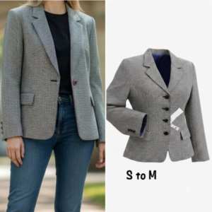 Vintage Houndstooth Fitted Smart Blazer