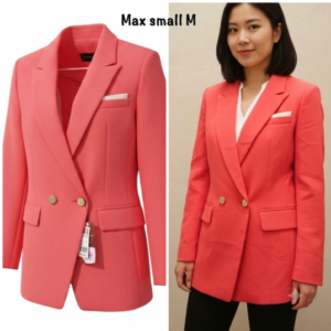 Coral Pink Double Breasted Tailored Blazer