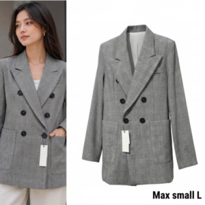 Plaid Double Breasted Oversized Blazer