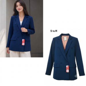 Classic Navy Double Breasted Tailored Blazer